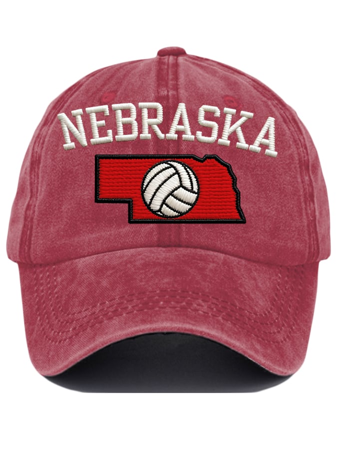 Retro Volleyball Print Baseball Cap