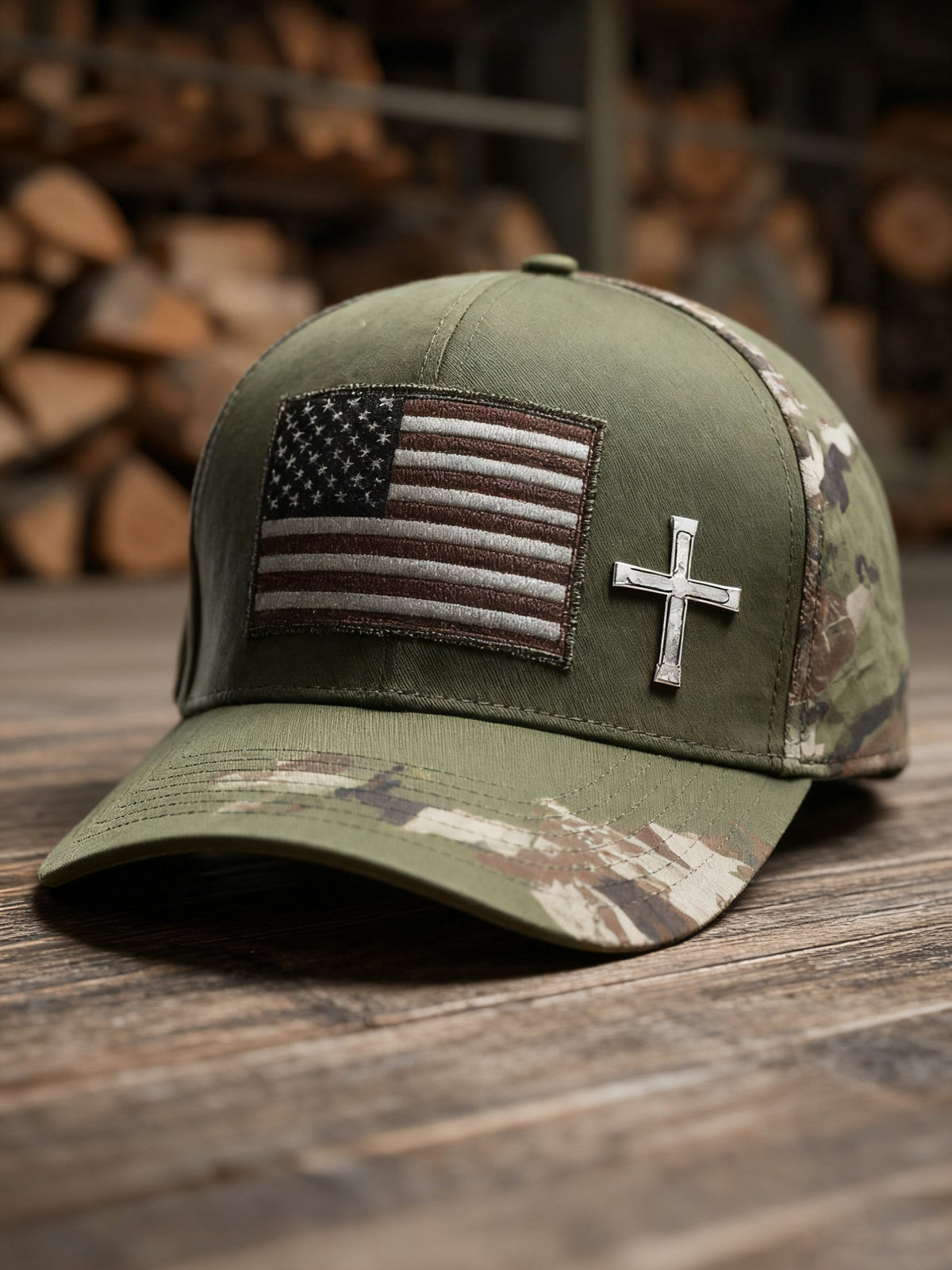 Retro American Flag Print Baseball Cap
