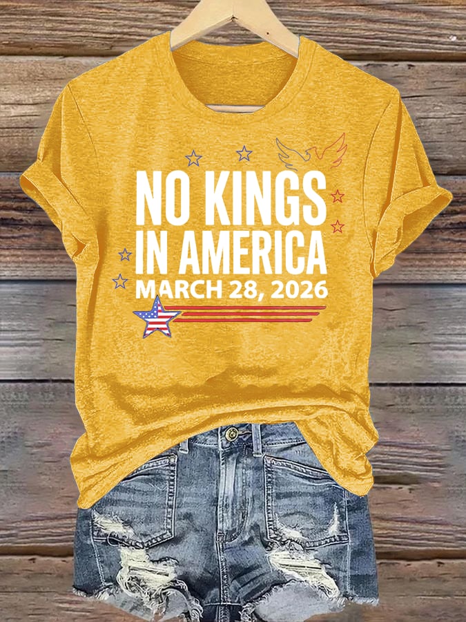 🔥Buy 3 Get 15% Off🔥Women's NO KINGS IN AMERICA Print T-Shirt