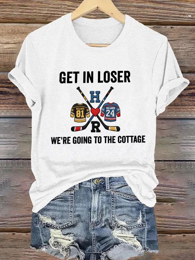 Women's Hockey Romance Print T-Shirt