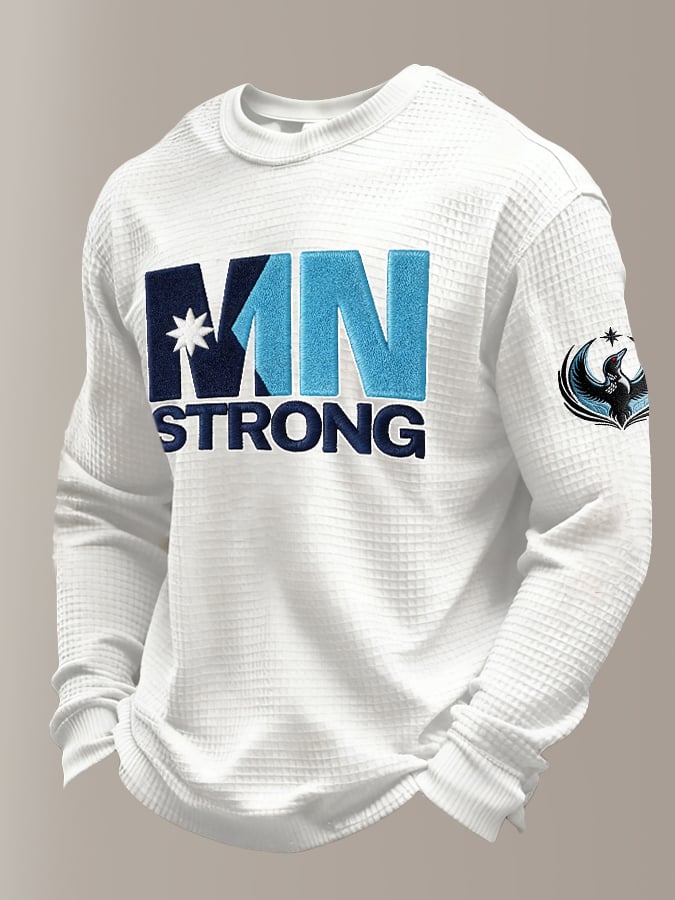 Men's Retro Minnesota Strong Print Casual Long-Sleeved Top