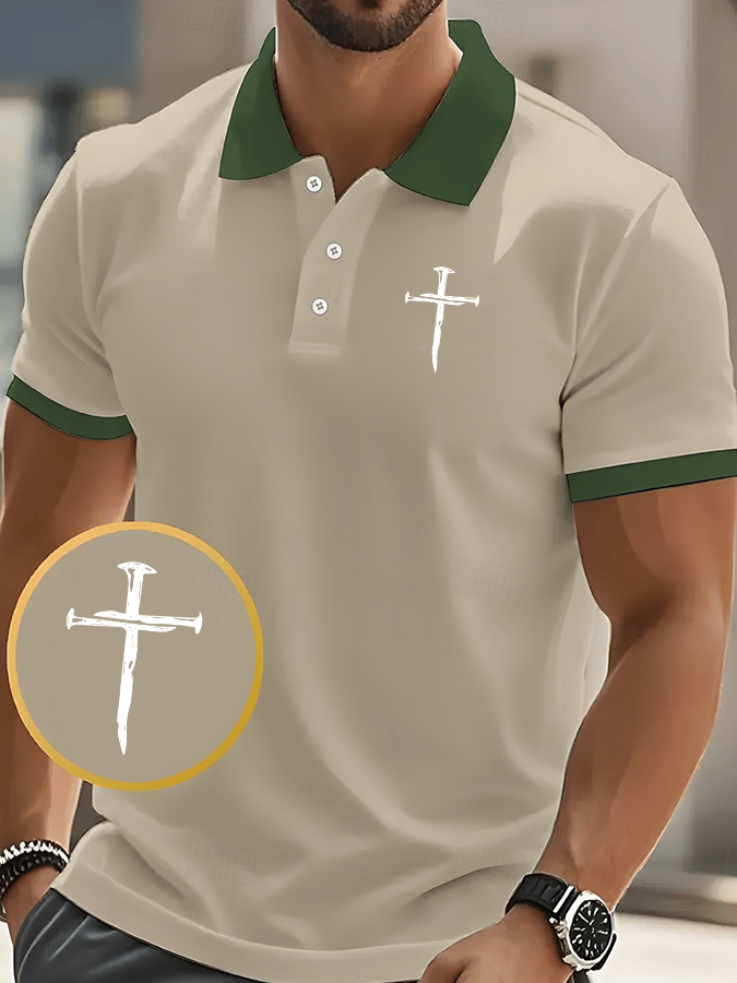 Men's Faith Printed Casual Polo Shirt