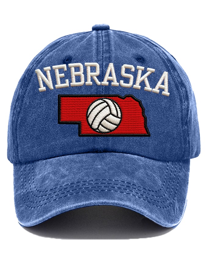 Retro Volleyball Print Baseball Cap