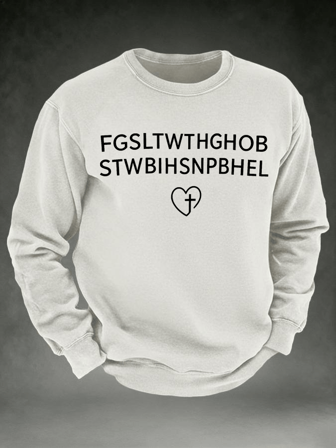 Men's FGSLTWTHGHOB STWBIHSNPBHEL Printed Crewneck Sweatshirt