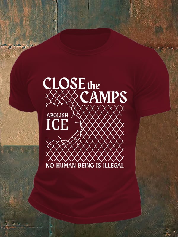 Men's Abolish ICE Close The Camps Print T-Shirt