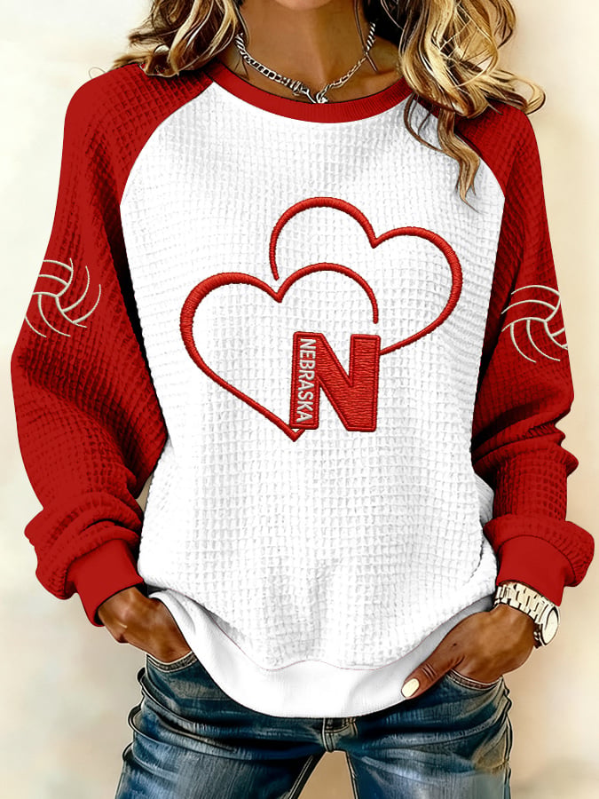 Women's Volleyball Print Raglan Sleeve Sweatshirt