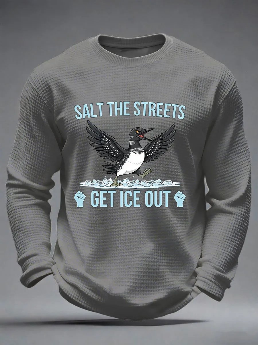 Men's Salt The Streets Get ICE Out Printed Casual Top