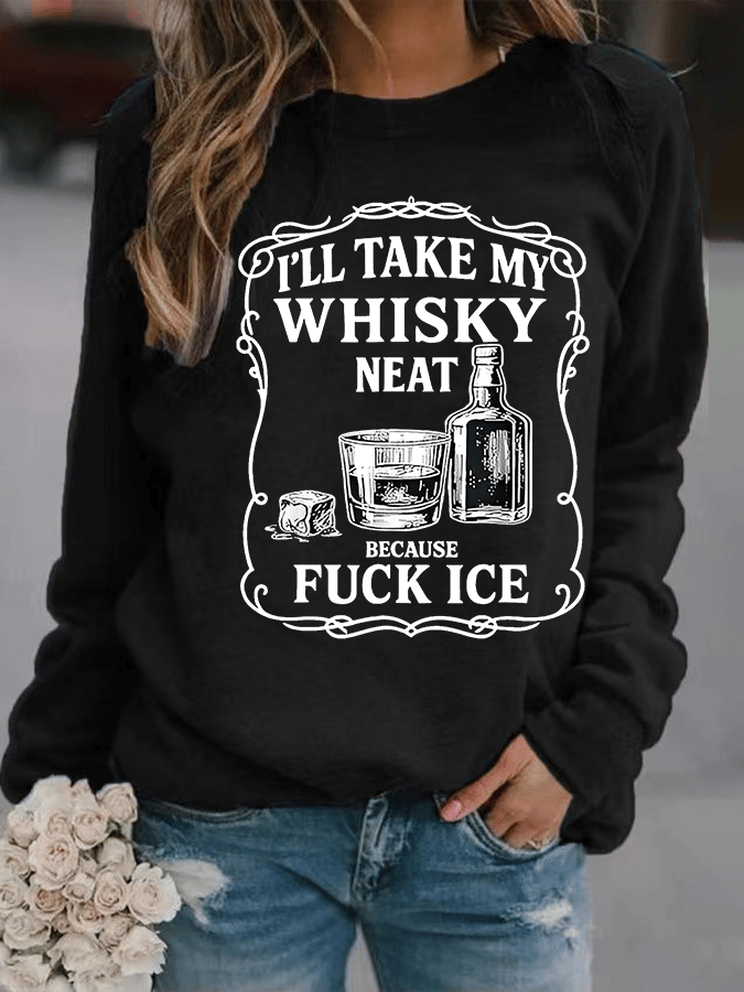 Women's Whiskey F*ck ICE Abolish ICE Printed Sweatshirt
