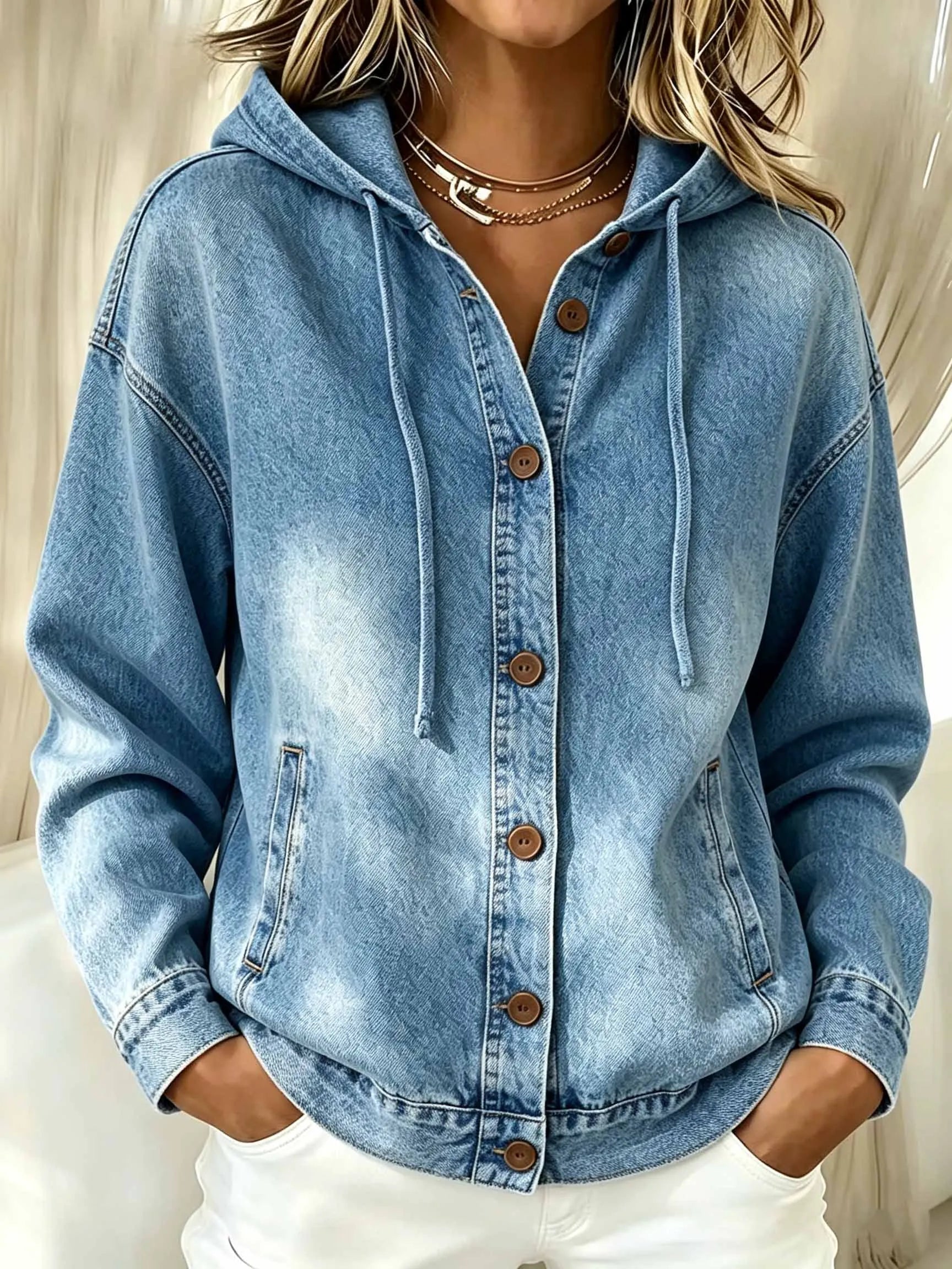 New Arrivalš„ Effortless Chic Hooded Denim Jacket