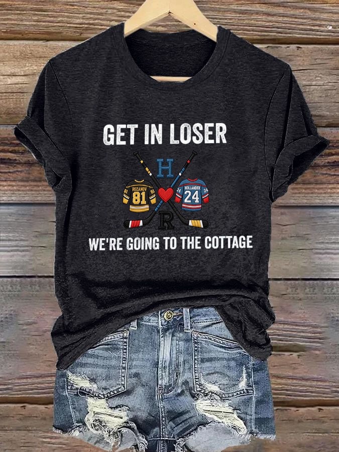 Women's Hockey Romance Print T-Shirt