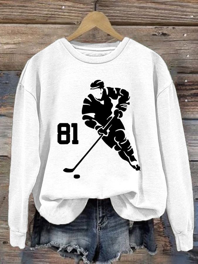 Women's Hockey Romance Print Casual Sweatshirt