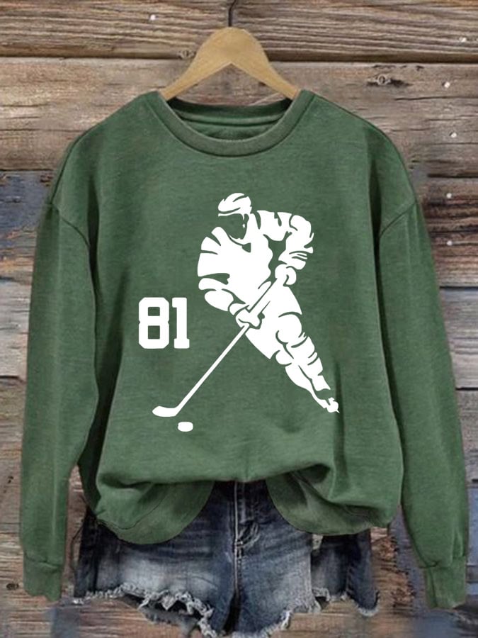 Women's Hockey Romance Print Casual Sweatshirt