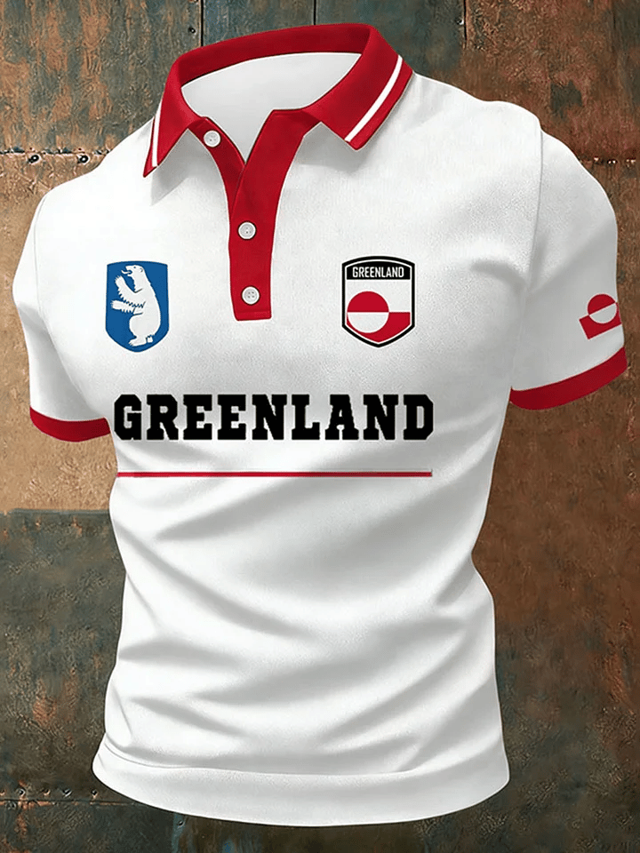 Men's Greenland Printed Casual Polo Shirt