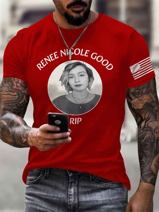 Men's Retro Justice For Renee Nicole Good Print T-Shirt