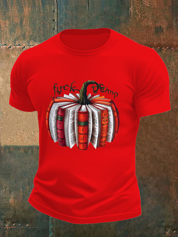 🔥Buy 3 Get 15% Off🔥Men's Fall Book Pumpkin DTF transfer - FDT, Fall Aesthetic print T-Shirt