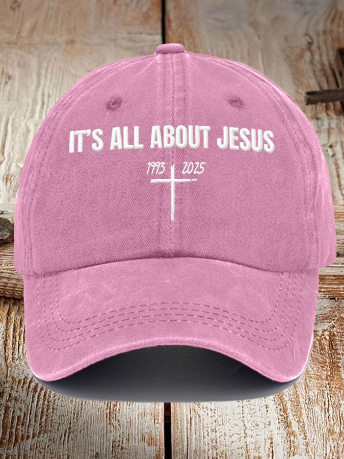 It's All About Jesus Print Vintage Baseball Cap
