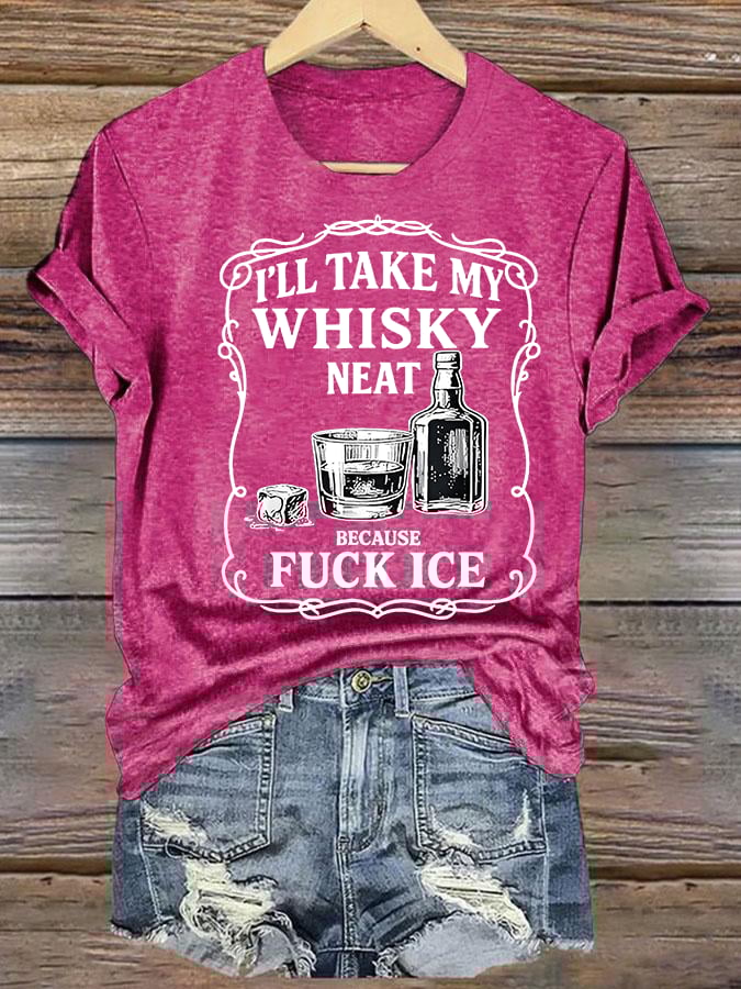 Women's Whiskey F*ck ICE Abolish ICE Print T-Shirt