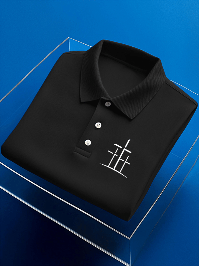 Men's Faith Printed Casual Polo Shirt