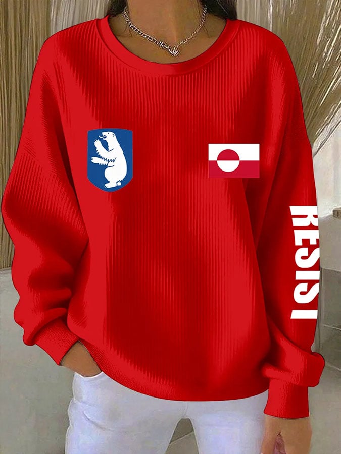 Women's Greenland Print Casual Sweatshirt