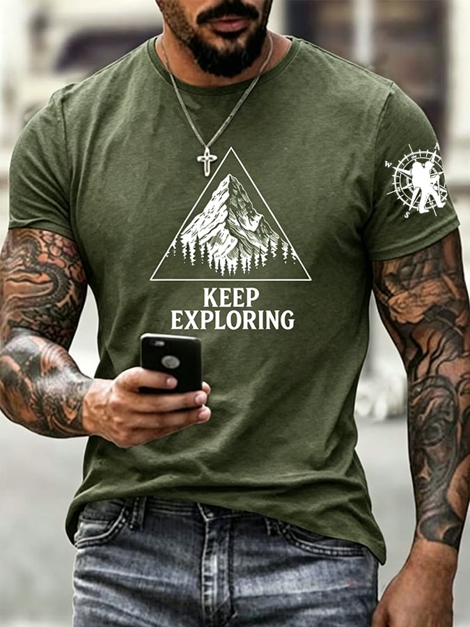 Men's Appalachian Trail Map Hiking Print T-Shirt