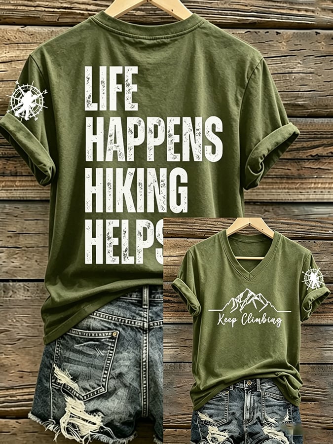 Women's Appalachian Trail Map Hiking Praising Teachers Print T-Shirt