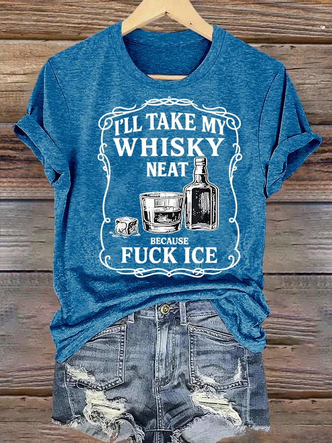 Women's Whiskey F*ck ICE Abolish ICE Print T-Shirt