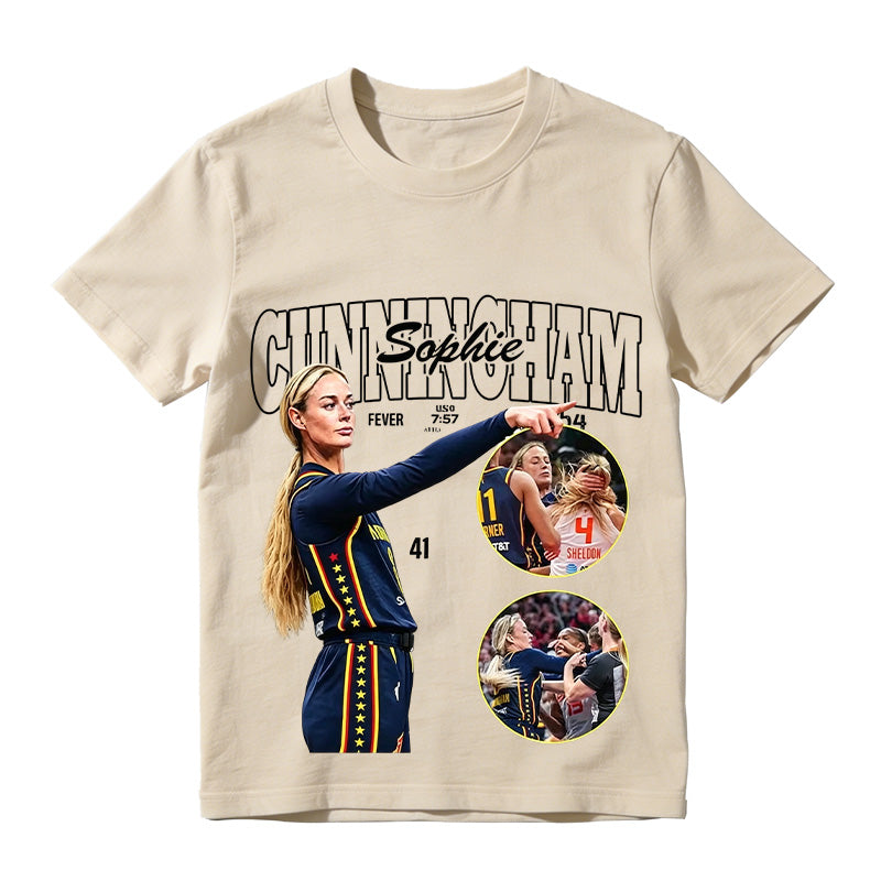 Vintage Basketball Sports Fan Graphic T-Shirt Inspired by Sophie Cunningham
