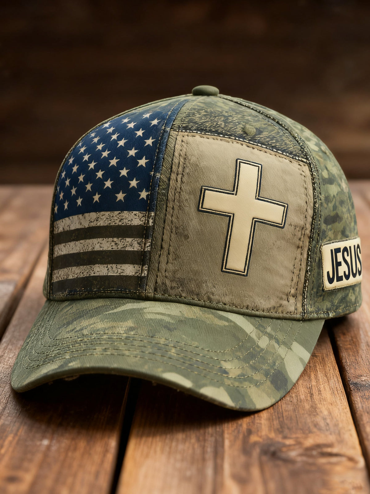 Retro American Flag Print Baseball Cap