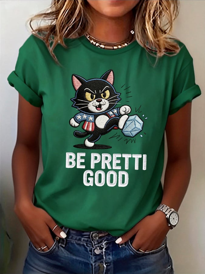 Women's casual Be Pretty Good frog T-shirt