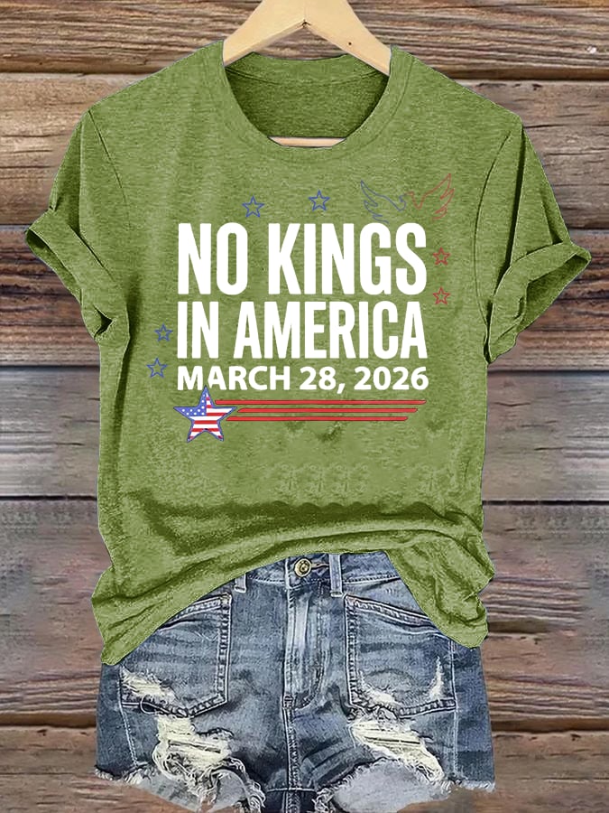 🔥Buy 3 Get 15% Off🔥Women's NO KINGS IN AMERICA Print T-Shirt