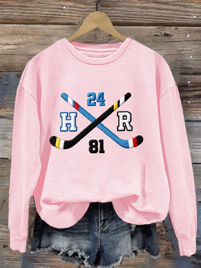 Women's Hockey Romance Print Casual Sweatshirt