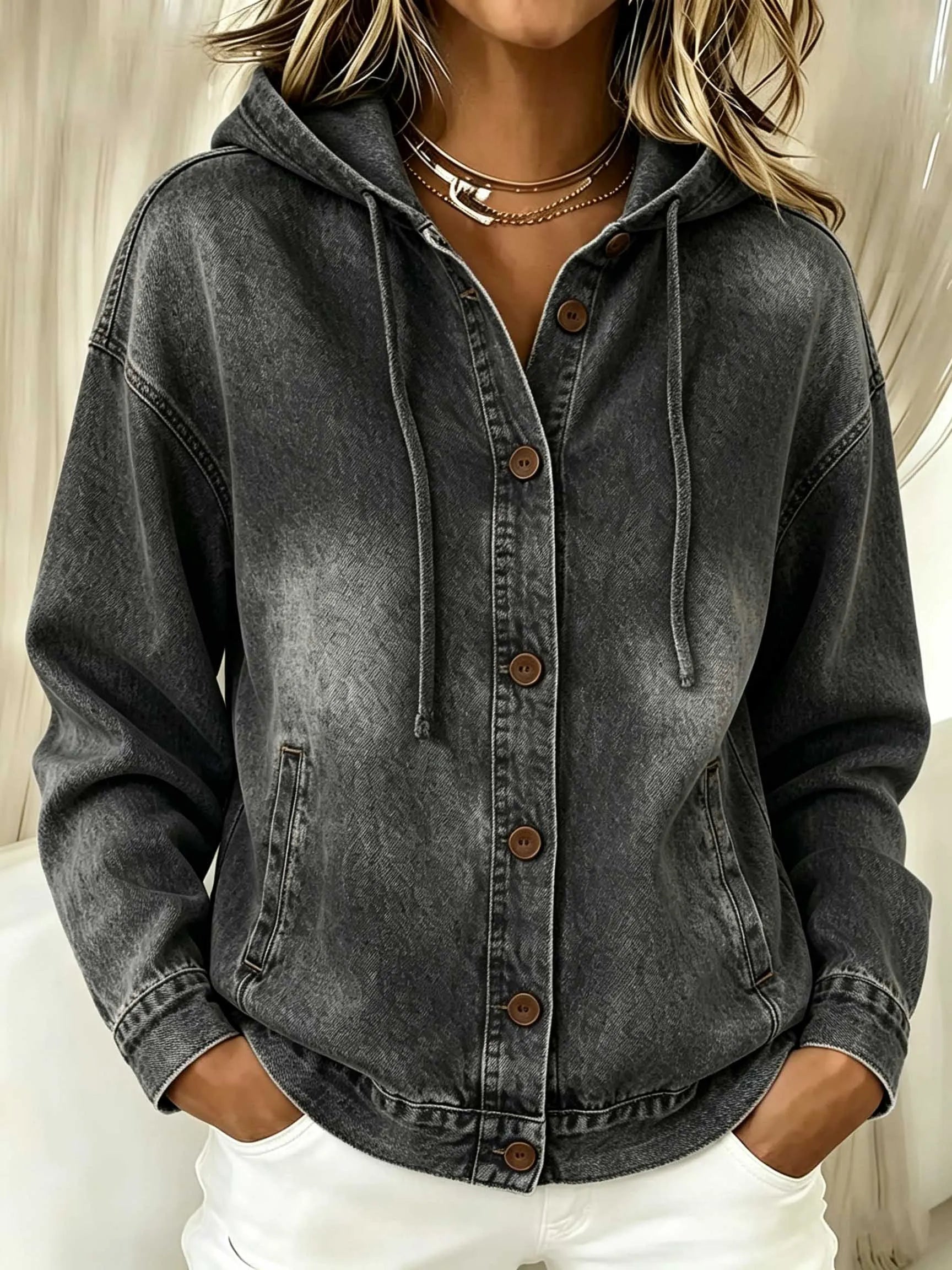 New Arrivalš„ Effortless Chic Hooded Denim Jacket