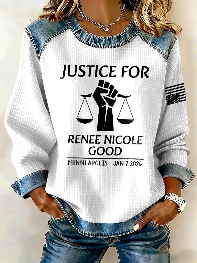 Retro Justice For Renee Nicole Good Minneapolis - Jan 7 2026 Print Sweatshirt