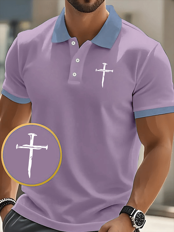 Men's Faith Printed Casual Polo Shirt
