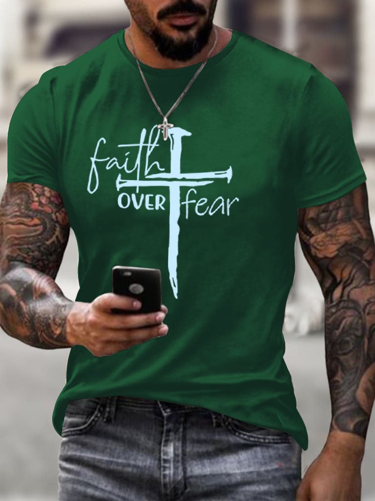 Men's Faith Over Fear Print T-Shirt