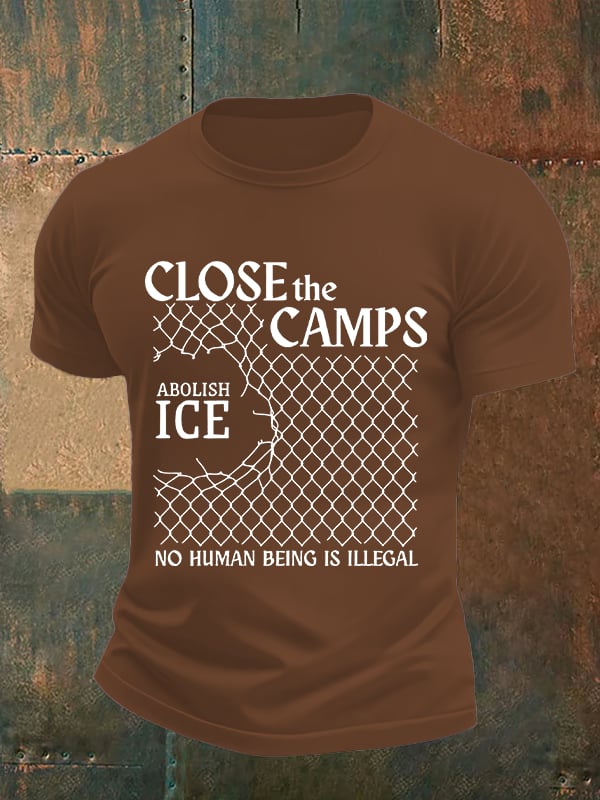 Men's Abolish ICE Close The Camps Print T-Shirt