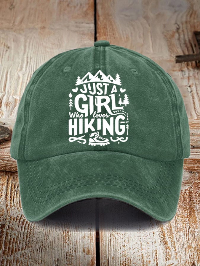 Just A Girl Who Loves Hiking Print Baseball Cap