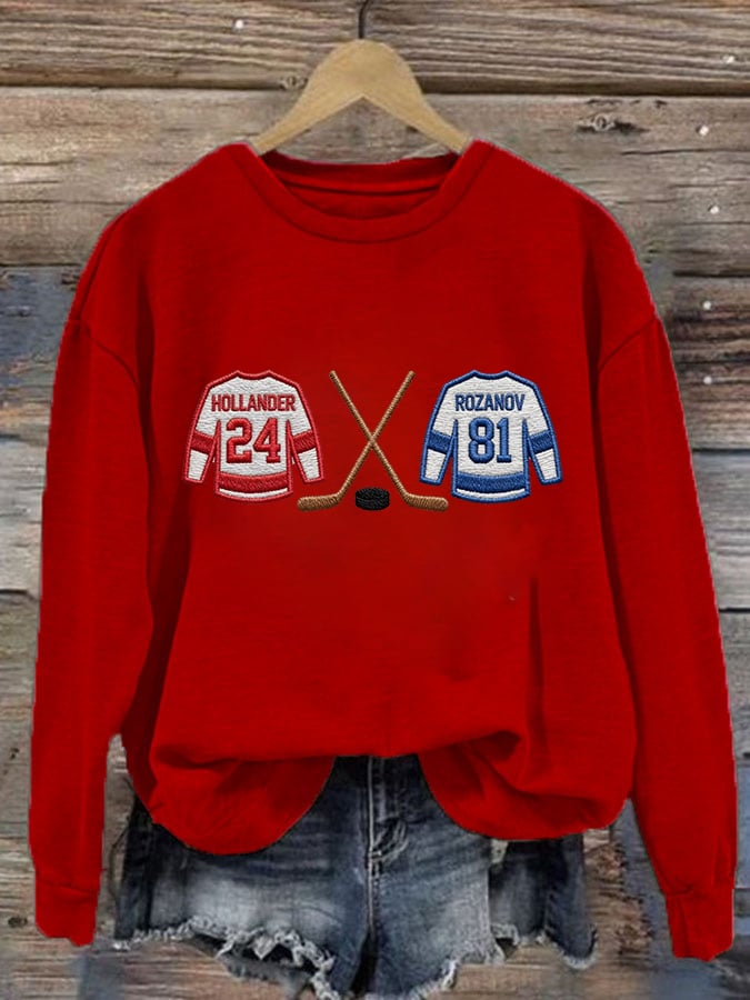 Women's Hockey Romance Print Casual Sweatshirt