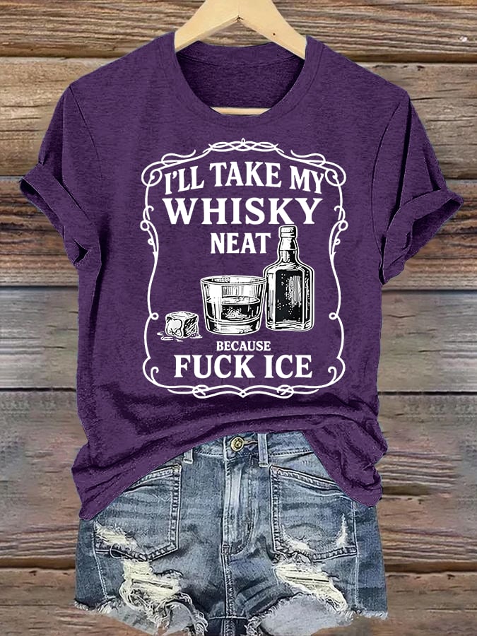 Women's Whiskey F*ck ICE Abolish ICE Print T-Shirt