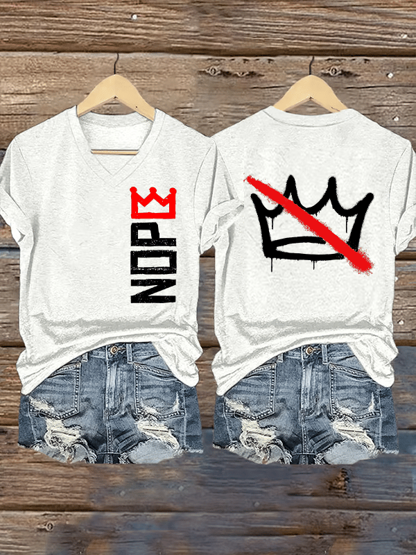 🔥Buy 3 Get 15% Off🔥Women's Nope, No Kings In America Print T-shirt