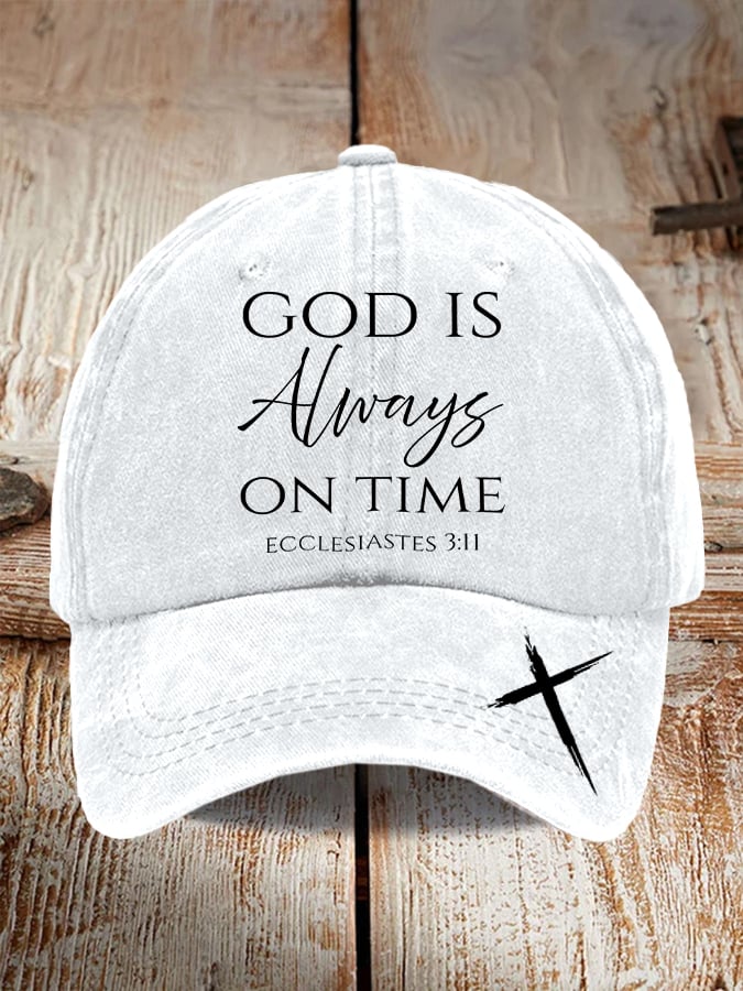 Unisex God Is Always On Time Print Baseball Cap