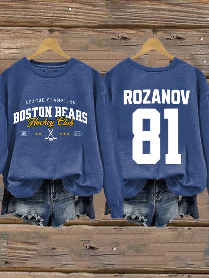 Women's Hockey Romance Print Casual Sweatshirt