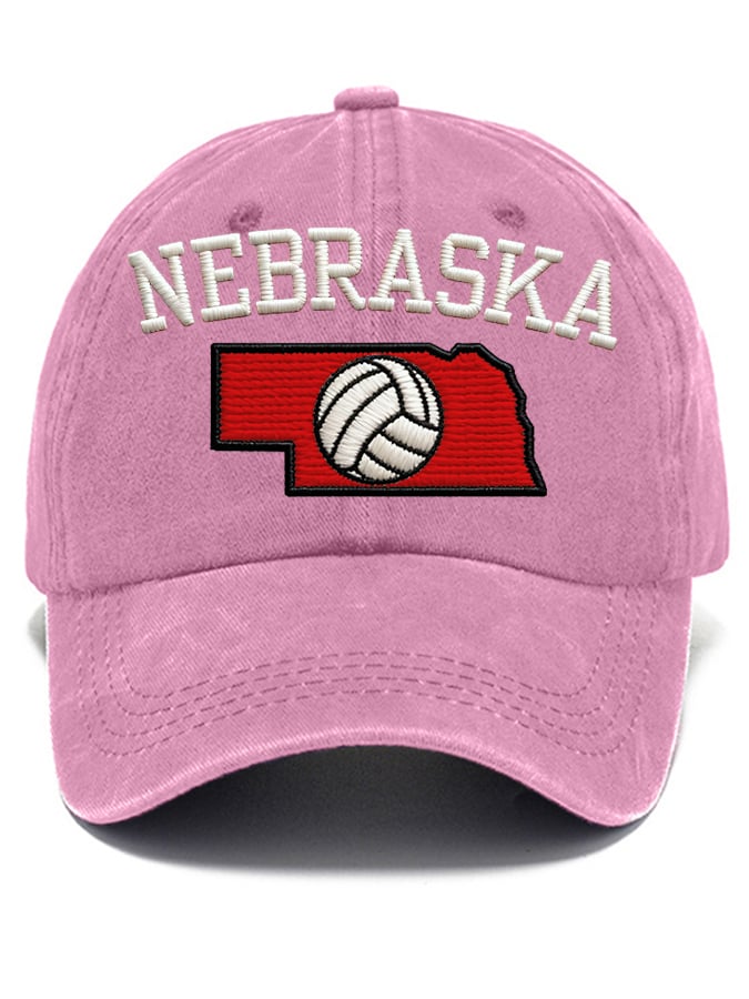 Retro Volleyball Print Baseball Cap