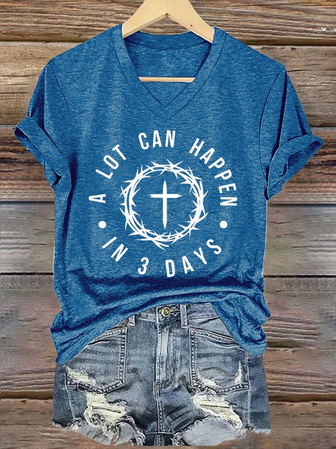 🔥Hot Sale Picks 🔥Women's A Lot Can Happen In 3 Days Print T-Shirt