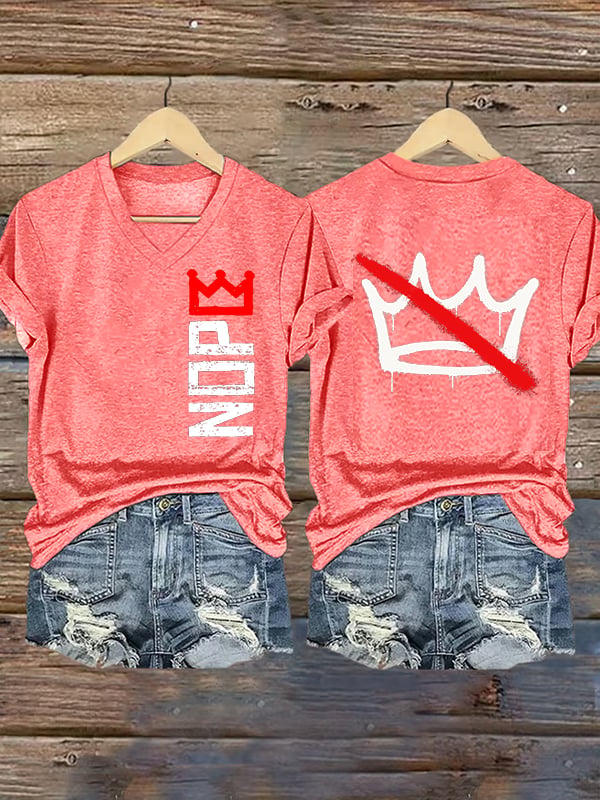 🔥Buy 3 Get 15% Off🔥Women's Nope, No Kings In America Print T-shirt