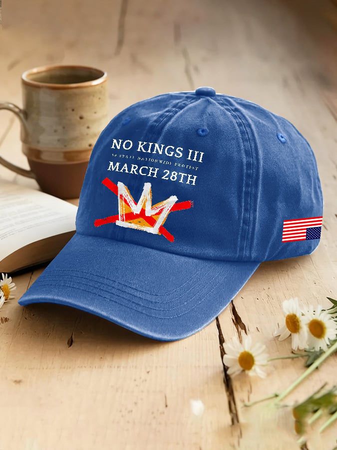🔥Buy 3 Get 15% Off🔥Retro No Kings III 50 State Nationwide Protest March 28th Print Baseball Cap