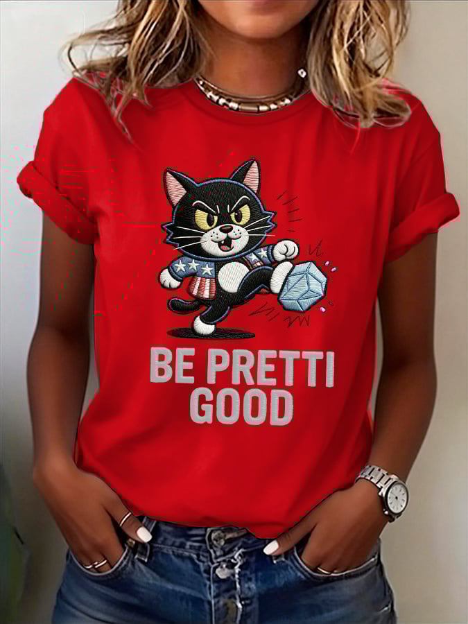 Women's casual Be Pretty Good frog T-shirt