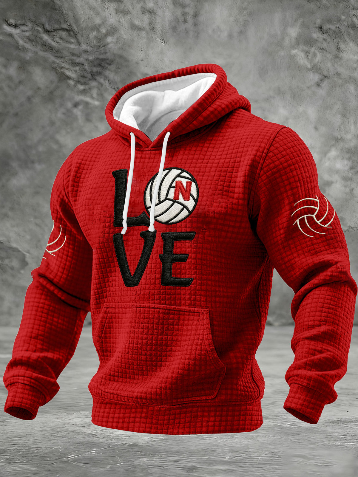 Men's Retro Volleyball Printed Hoodie