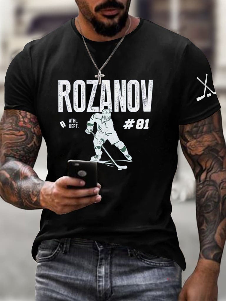 Men's Hockey Romance Print T-Shirt