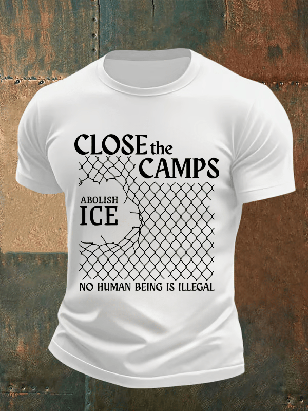 Men's Abolish ICE Close The Camps Print T-Shirt